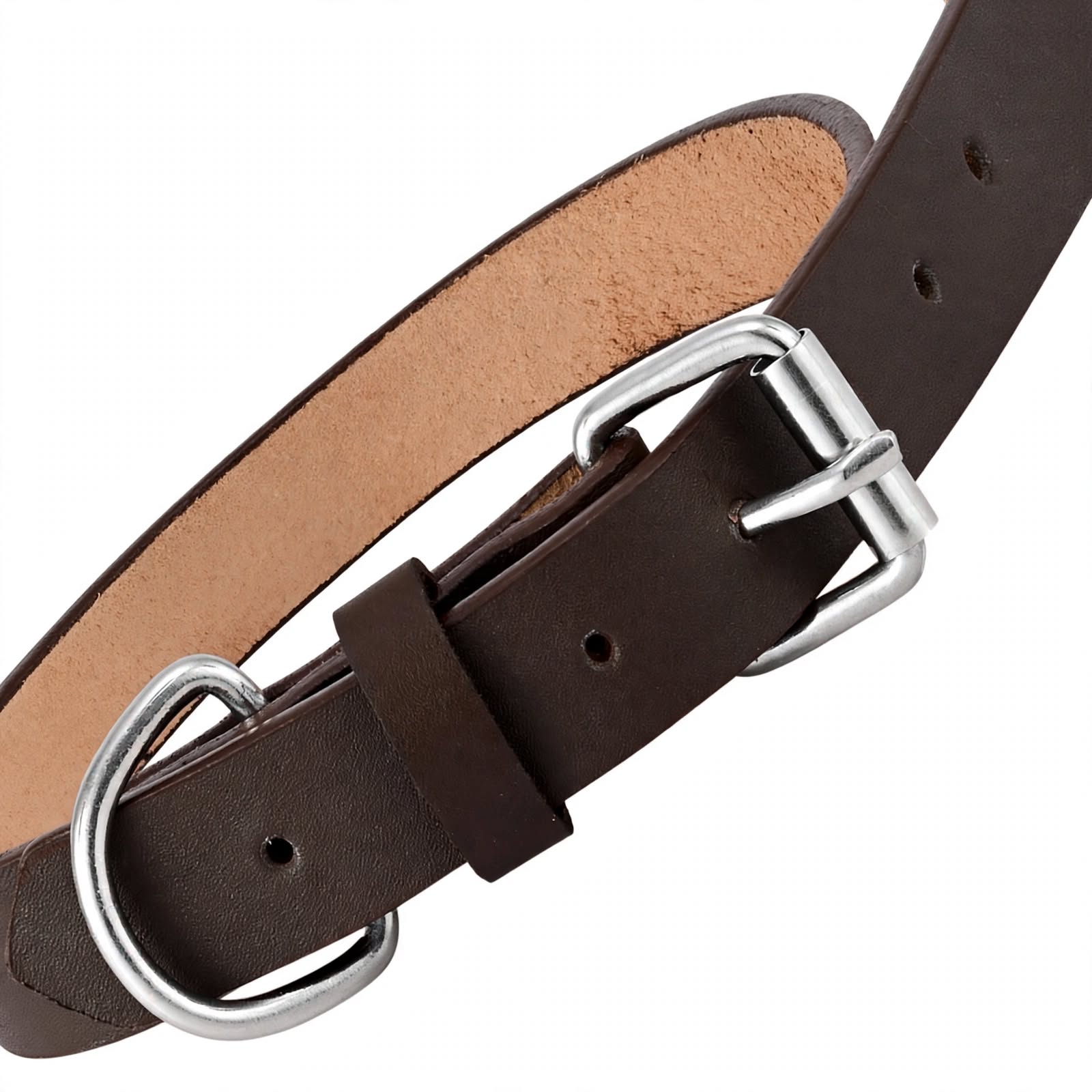 Dark Brown Leather Belt Pack of 4 - D-Ring Belt - Fashion Belt - Dog Collar Style Belt - 1.5 Inch Wide